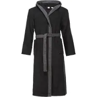 Ladeheid Heren Badjas met Capuchon - 100% Katoen - Wasmachine bestendig - Badstof - Zwart/Donkergrijs - M - LA-LA40-190-DG