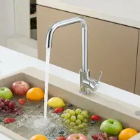 CECIPA MAX Keukenkraan - Hoge uitloop - 360° draaibereik - L-vormig - Mengkraan Keuken - Chroom