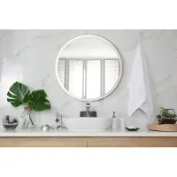 Coloray Spiegel in een lijst - Ronde Witte Spiegel - 80 cm - Spiegel Wit Rond - Ronde - Ronde Spiegel Wit - Ronde Spiegel Met Witte Rand - Ronde Spiegel Witte Lijst