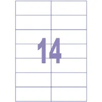 Kangaro etiket - injet/laser/kopieer - 105x42,4mm - 100 vel - 14 stickers per vel