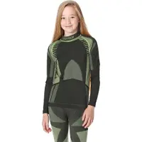 Ladeheid Kinderen Thermoshirt - Thermo ondergoed – Jongen - Meisje - Thermokleding - Longsleeve - LA-SS-Thermo-Shirt-Women - Zwart/Groen - 146-152