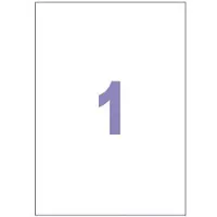 Kangaro etiket - inkjet/laser/kopieer - 210x297mm - 100 vel - 1 sticker per vel - K-210297