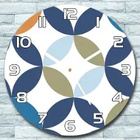 Coloray Wandklok - Geometrische bloemen Glazen Wandklok - 30fi cm - Wit Wandklok - Wandklok Ronde - Wandklok Klassiek - Wandklokken Woonkamer - Stille Wandklok
