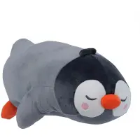 UNUS Pinguin knuffelkussen zijslaapkussen 50cm grijs