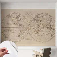 Coloray Zelfklevend Behang - Oude kaart Stickerbehang op rol - 152x104 cm - Zwart Zelfklevend Behang - Voor op kantoor, voor de woonkamer, voor de hal - Herpositioneerbaar - Zelfklevend fotobehang