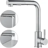CECIPA MAX Keuken kraan - Keukenkraan Met Uittrekbare Uitloop - 360° Draaibare Keukenkraan - Handdouche - Keukenmengkraan - Keukenkraan Met 2 straalsoorten Zilver