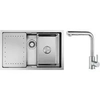CECIPA MAX - Spoelbak Keuken - Spoelbakken Keuken Met Keukenkraan Met Uittrekbare Uitloop - 70x44cm Multifunctionele spoelbak van roestvrij staal - Spoelbakken met Afdruip - Zliver