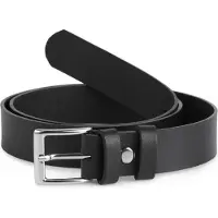 Ladeheid Kinderriem – Riem - Jongens - Broekriem - Verstelbaar - Leer – Zwart – 60 cm LA-EL-KIDS