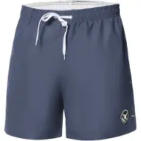 Ladeheid LA-LA40-198-SWS Heren Zwembroek - Zwemshorts - met zijzakken en achterzak - sneldrogend - met binnenslip van mesh - Koordsluiting - Polyester - Donkere jeans - L