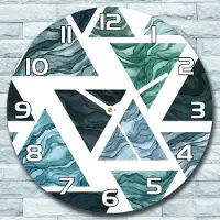 Coloray Wandklok - Marmeren driehoeken Glazen Klok - 30fi cm - Groente Wandklok - Wandklok Ronde - Wandklok Klassiek - Wandklokken Woonkamer - Stille Wandklok
