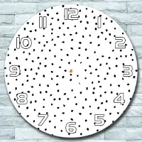 Coloray Wandklok - Kleine puntjes Glazen Wandklok - 30fi cm - Marine Wandklok - Wandklok Ronde - Wandklok Klassiek - Wandklokken Woonkamer - Stille Wandklok