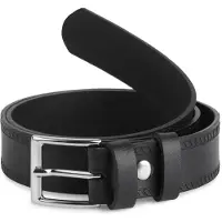 Ladeheid Kinderriem – Riem - Jongens - Broekriem - Verstelbaar - Leer – Zwart-2 – 70 cm LA-EL-KIDS