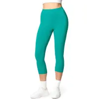 Ladeheid LA-LA40-132-LE Dames Capri Leggings - Sport - Vrijetijdsbroek - 3/4 Lengte - Katoen - Sporbroek - Yogabroek - Donkerturquoise - S