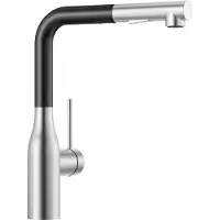 CECIPA MAX Keukenkraan met Uittrekbare Uitloop - Handdouche met Slang - Uittrekbaar - 360° draaibare Mengkraan - 2 Standen - Zwart+Zilver