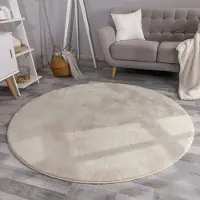 TT Home Woonkamer hoogpolig tapijt imitatiebont moderne effen kleuren pluizig zacht 80 x 80 cm Rechthoek 80 x 80 cm Rechthoek beige