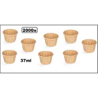 TakeAware 2000x Sausbakje kraft papier 37ml - souffle- Saus bakje mayonaise ketchup mosterd diner food