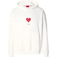 HUGO Sweatshirt 'Dalentinos' rood / zwart / wit