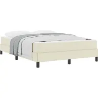 vidaXL Bedframe met matras Crème 160 x 200 cm Stof