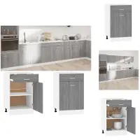 vidaXL Ladekast - Ladekasten - Onderkast - Onderladekast - Onderkast met lade 50x46x81-5 cm bewerkt hout grijs sonoma