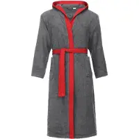 Ladeheid Heren Badjas met Capuchon - 100% Katoen - Wasmachine bestendig - Badstof - Zwart - M - LA-LA40-190-DG