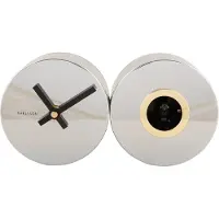 Karlsson wandklok duo cuckoo plated chrome plated