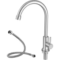 CECIPA MAX Koudwater Keukenkraan - Koudwaterkraan Keuken - 360° draaibare keukenkraan - Keukenkraan van roestvrij staal - Zliver