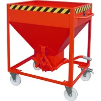 Bauer Silocontainer type SR 375, wielen, inhoud 375 liter, rood RAL 3000