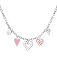 Yehwang Bedelketting Love always wins - ketting - stainless steel - zilver - hartenketting - moederdag -valentijn - lovie