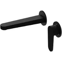 Domino Wastafelkranen CETUS – Zwart - Inbouwdeel Badkamerkranen Mengkraan - Keramische Cartouche, ééngreeps, 1-gats - Wastafel Kraan voor extra hygiëne en comfort - Stijlvol Ontwerp
