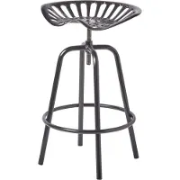 Homescapes - Vintage barkruk tractor zithoogte verstelbaar - 74cm - zwart