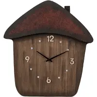 Clayre & Eef Wandklok 37x4x40 cm Bruin Hout Bruin