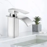 CECIPA MAX Wastafelkraan - Watervalkraan - Badkamerkraan - Lavabokraan - RVS - Mengkraan - Watervalontwerp - Voor Moderne Badkamer - Chroom