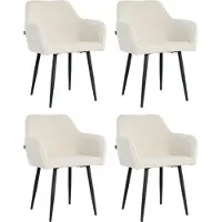 Mevsim Store Diamond Eetkamerstoel - Creme - Set van 4 - Boucle