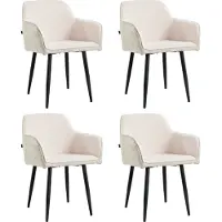 Mevsim Store Tony Eetkamerstoel - Beige - Set van 4 - Ribstof