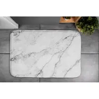 Coloray Badmat - Wit Douchemat - Wit marmer Badkamer Kleed - Toiletmat - Mat voor Badkamer - Luxe Badmat - Antislip - 90x60 cm