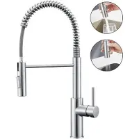 CECIPA MAX keukenkraan met uittrekbare uitloop - Handdouche - Mengkraan - 2 straalsoorte - 360° Draaibaar - Chroom - RVS