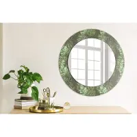 Coloray Bedrukte Spiegel - Tropische bladeren Wandspiegel Decoratieve Print - 50 cm - Groente Bedrukte Spiegel - Wandspiegel Decoratieve Print - Bedrukte Spiegel - Spiegel Met Bedrukte Lijst