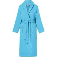 Ladeheid Dames Badjas met Capuchon - Wasmachine bestendig - Katoen - LA-LA40-227-DG - Türkis (M16) - S