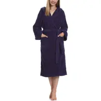 Ladeheid Dames Badjas met Capuchon - 100% Katoen - Wasmachine bestendig - Badstof - Donkerblauw - XL - LA-LA40-193-DG