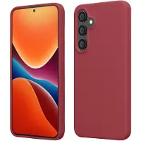Kwmobile telefoonhoesje geschikt voor Samsung Galaxy S25 FE - Hoesje met siliconen coating - Smartphone case in donkerroze