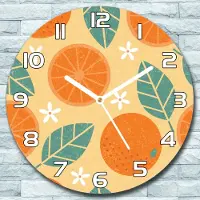 Coloray Wandklok - Citruswereld Glazen Wandklok - 30fi cm - Oranje Wandklok - Wandklok Ronde - Wandklok Klassiek - Wandklokken Woonkamer - Stille Wandklok