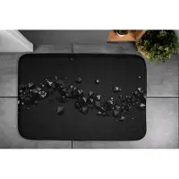 Coloray Badmat - Zwart Badkamer Kleed - Zwarte geometrische abstractie Luxe Badmat - Mat voor Badkamer - Polyester - Bad Mat - Toiletmat - 90x60 cm