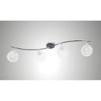 Trango 4-vlam plafondlamp chroomlook 1002-48 *AMELIA* incl. 4x G9 LED lampen 3.000K warm witte lichtkleur badkamerlamp, gangverlichting, keukenlamp, draaibare LED plafondlamp, kroonluchter