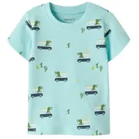 Name it BABY T-shirt blauw Jongens Stretchkatoen Ronde hals All over print - maat 68