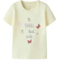 Name it BABY T-shirt lichtgeel Meisjes Stretchkatoen Ronde hals Printopdruk - maat 62