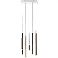 Brilliant G93763/20 Cembalo Pendel Aluminium/Zwart/Bruin/Koffie - 32W/3500LM/3000