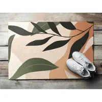Coloray Deurmat voor binnen - Oranje Deurmat Aan Huis - Tropische Abstractie Schoonloopmat - Deurmat Met Print - Binnen Deurmat - 60x40 cm