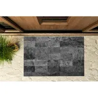 Coloray Buiten Deurmat - Grijs Rubber Deurmat - Marmeren tegels Duurzame Schoonloopmat - Huisdecoratie Buiten - Winter Deurmat Buiten - Antislip Entreemat Voor Terras - 90x60 cm