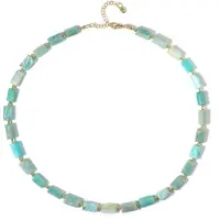 Cavill - Zilveren Halsketting 925 Sterling Verguld - 139 5 ct India Amazoniet Fancy Kralen - 9 747 ct Gouden Hematiet - Verstelbare Luxe Sieraad