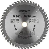 Wolfcraft - Cirkelzaagblad 165x20/16mm - 48 Tanden - Zaagblad voor Cirkelzaag - Serie oranje - 6631000